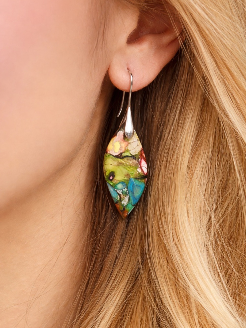 Handmade Polished Lightweight Stone Earrings - Picture 8 of 16